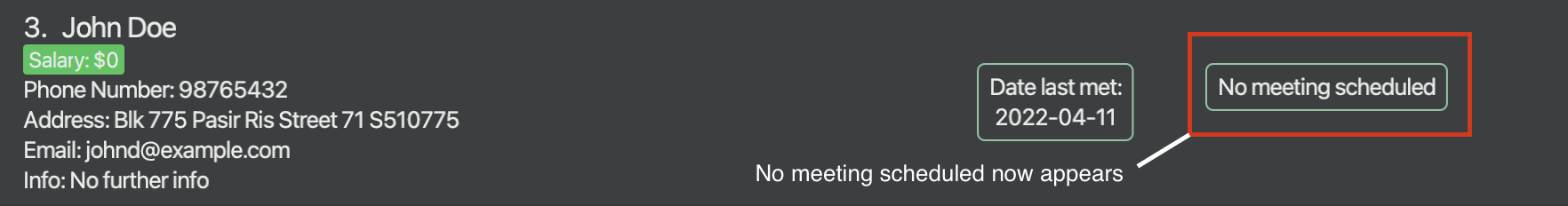 example Meet Command