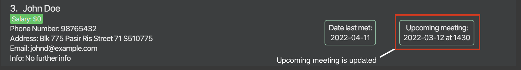 example Meet Command